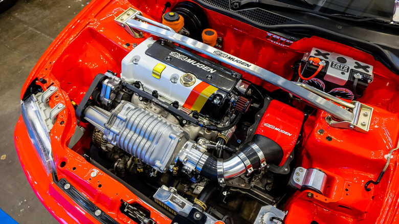 Tuned Honda K24 engine bay