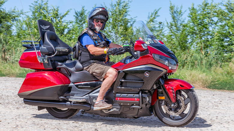 Person riding a Honda Goldwing