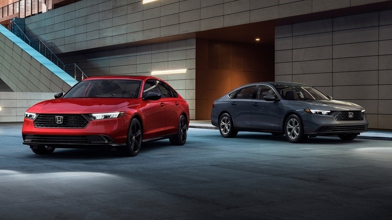 2026 Honda Accord in different colors, one red and one gray