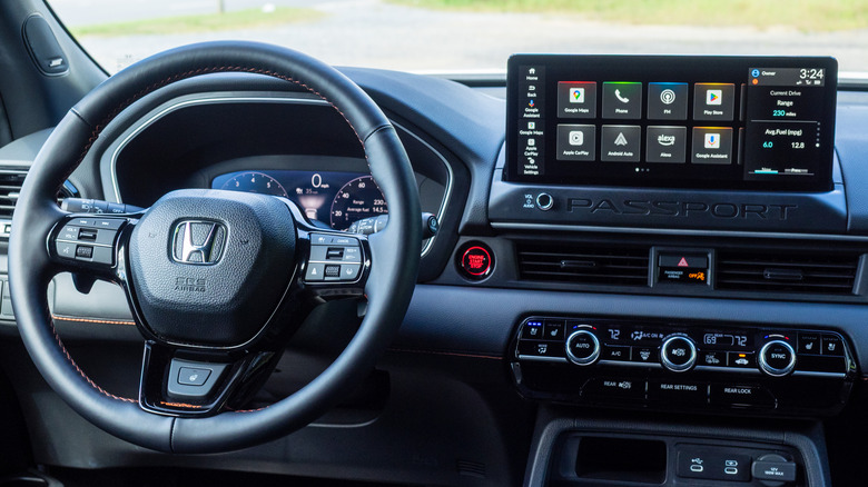2026 Honda Passport steering wheel and dashboard