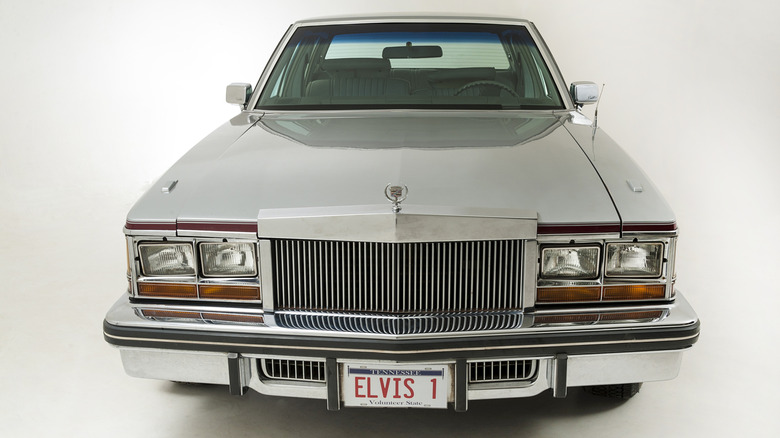 A close-up front view of a Cadillac Seville.