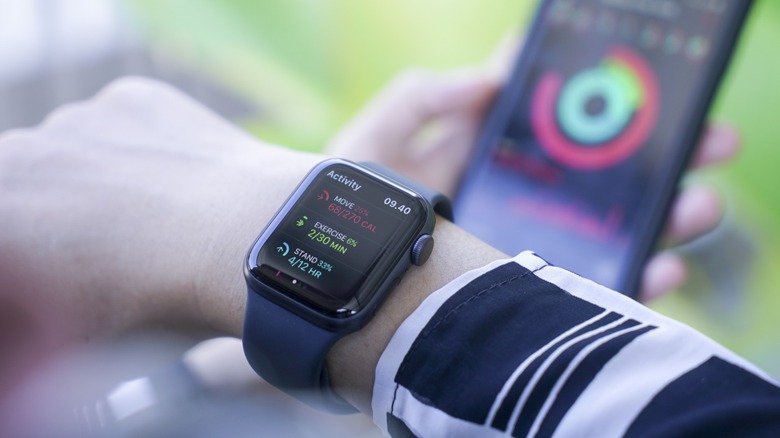 Apple Watch displaying health information