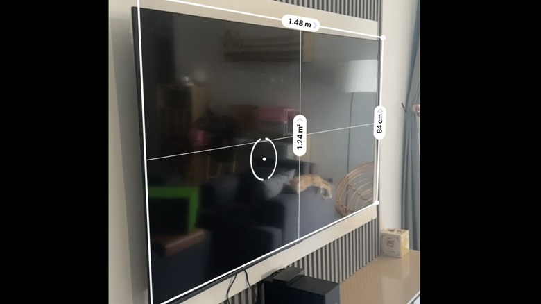 TV with dimensions from an iPhone
