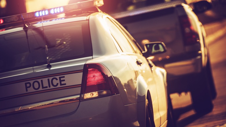 rear view of a police vehicle