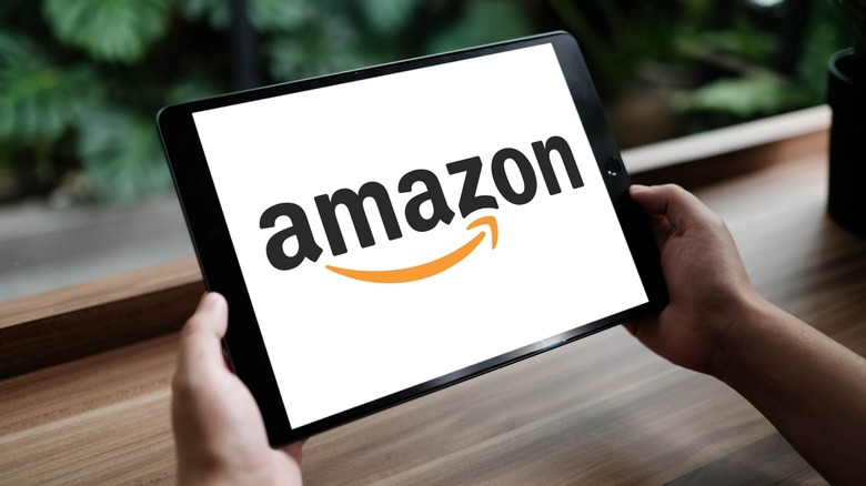 Amazon logo on a a tablet