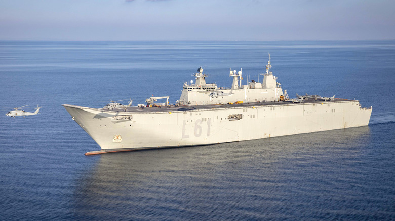 The Spanish carrier Juan Carlos I in the Adriatic Sea