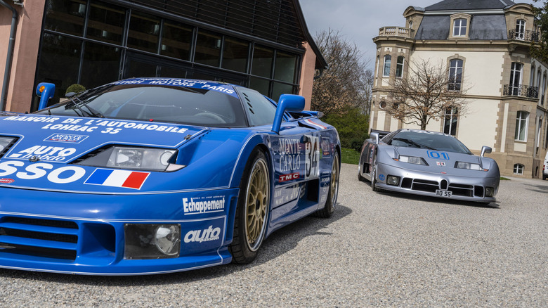 Two Bugatti EB 110 vehicles