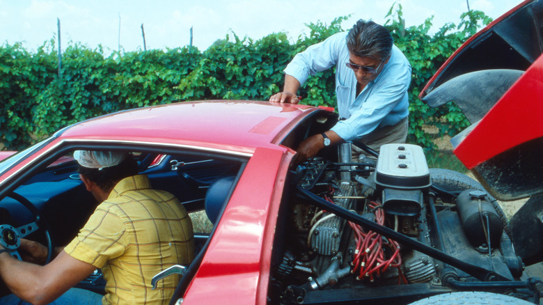 Ferruccio working on his Miura.