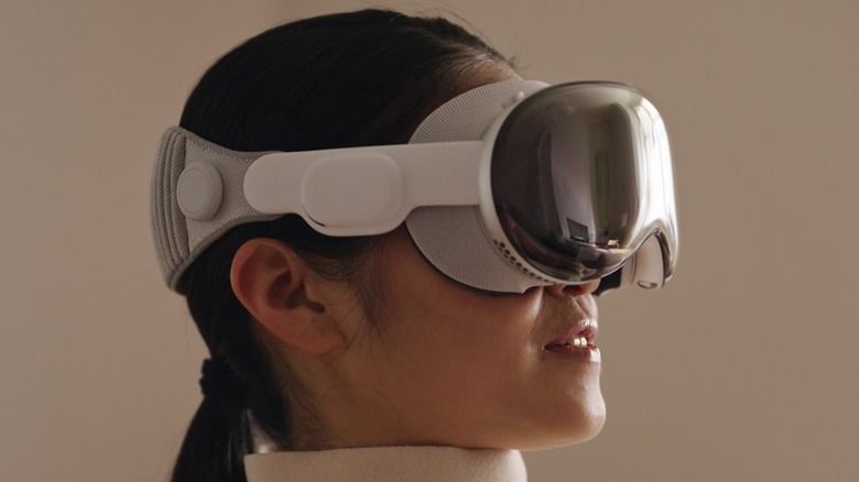 Woman wearing Apple Vision Pro