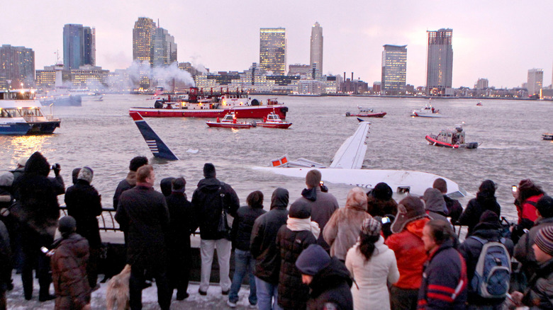 An image of the Airbus A320 flight 1549 that ditched into the Hudson river in 2009.