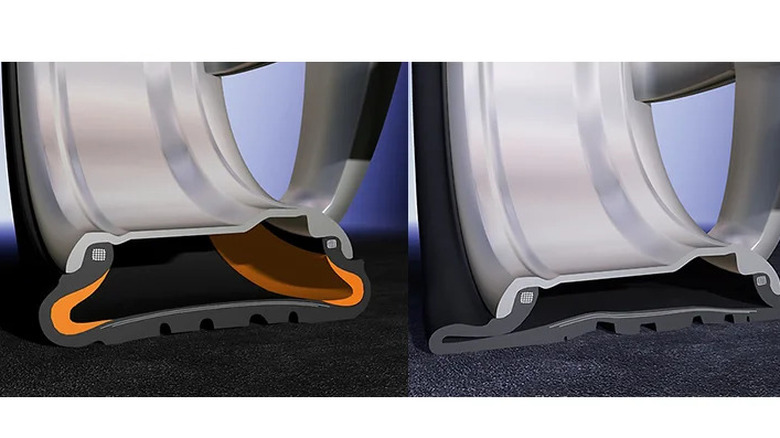 Cutaway diagram of a Continental run-flat tire