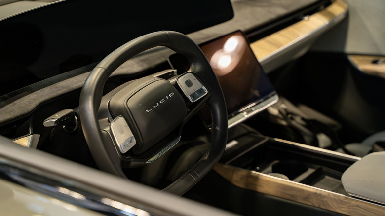 The interior of a Lucid Gravity at an autoshow