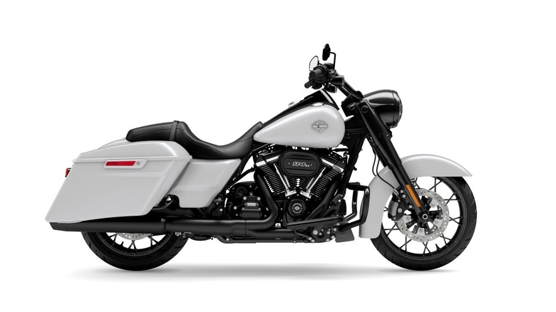 white and black motorcycle 