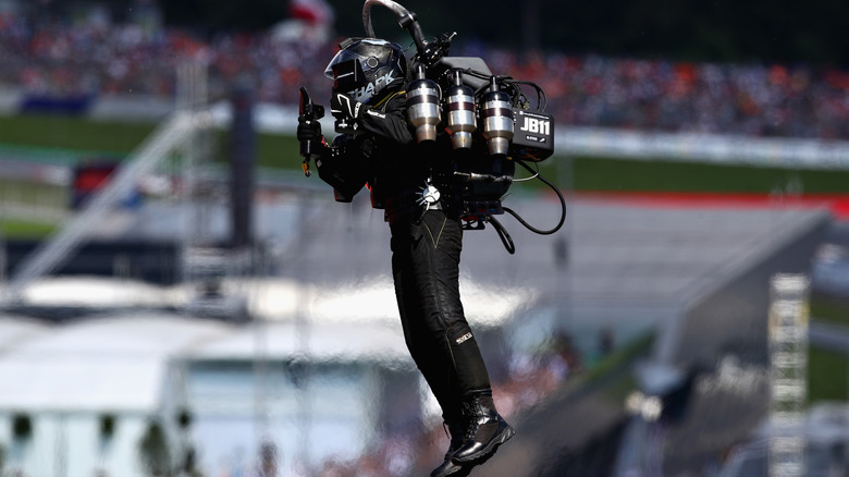 man flying with jetpack