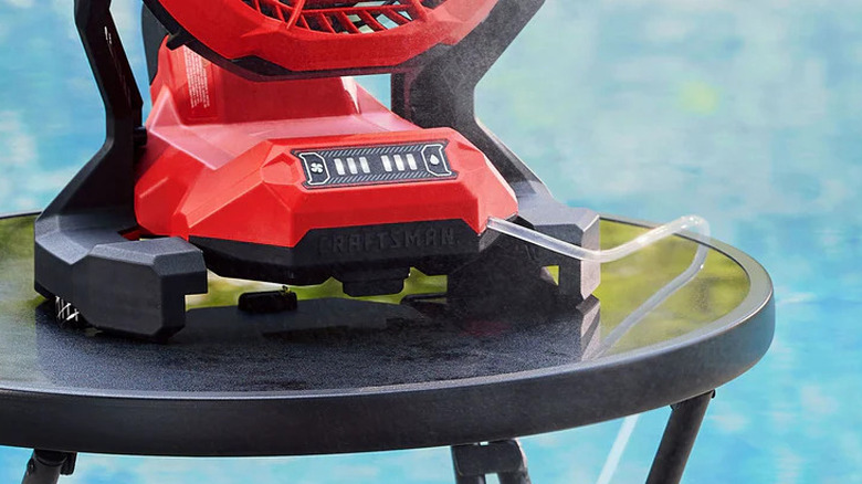 craftsman misting fan with garden hose attachment