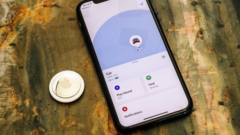 Apple AirTag and iPhone with Find My app 