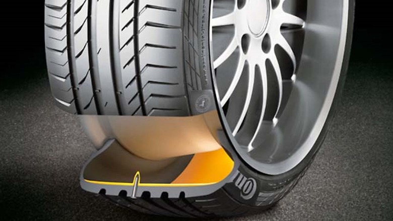 An illustration of Continental's puncture resistant tire