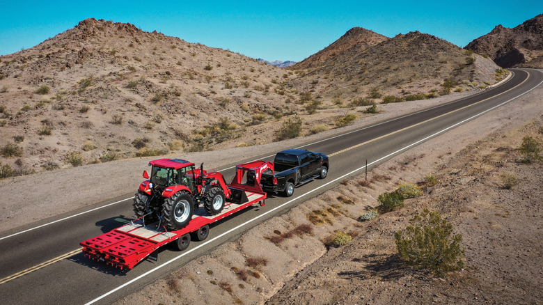 Ram Heavy Duty towing up a long grade