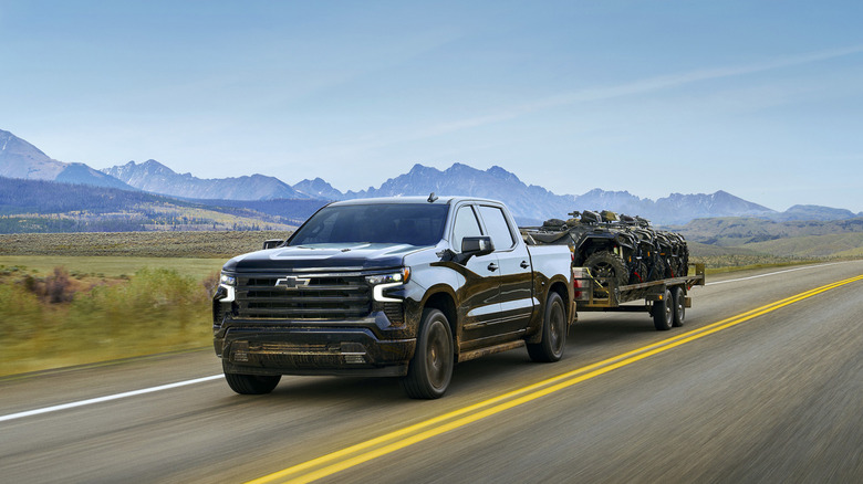 Chevrolet Silverado towing trailer
