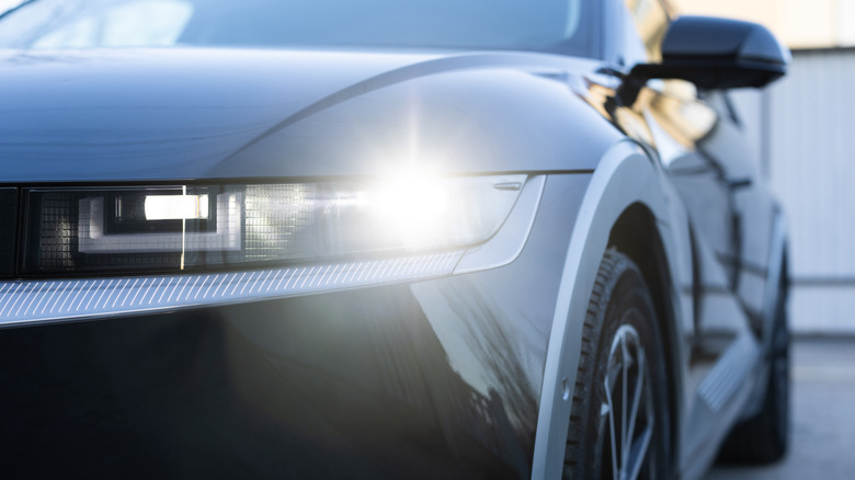 A matrix headlight on a modern car.