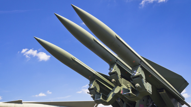 Missiles loaded into an anti-air cannon