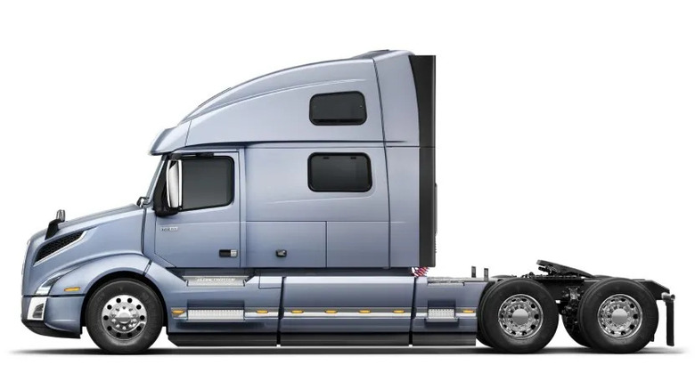 Side view of Volvo semi truck