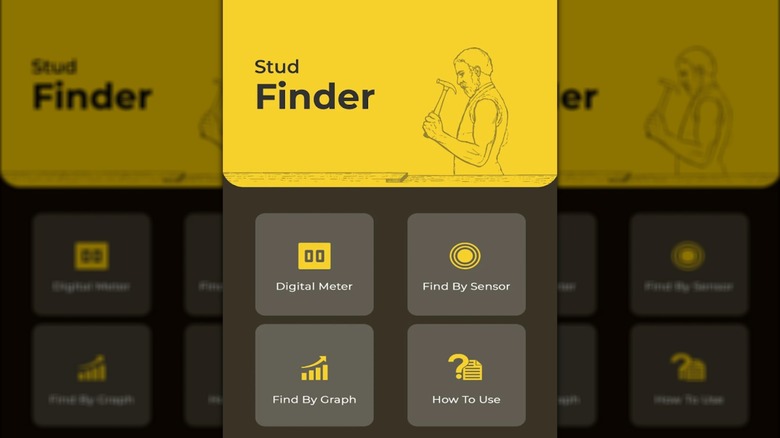 Stud Finder app home screen