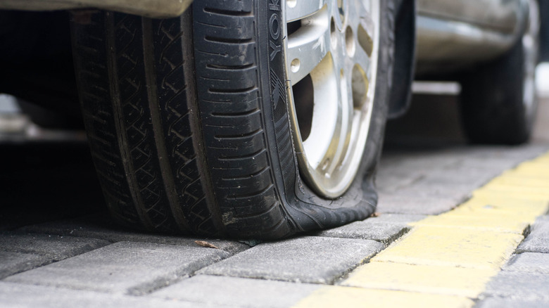 Flat car tire