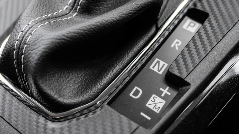 Close-up of an automatic shifter