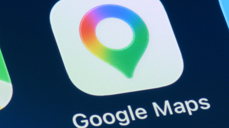 A zoomed in icon of Google Maps on an smartphone's screen