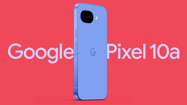 Graphic featuring the Pixel 10a smartphone