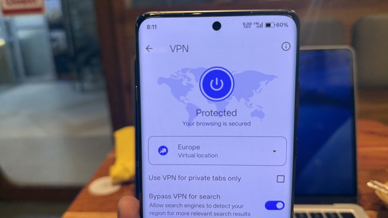 Using built-in VPN of Opera browser.