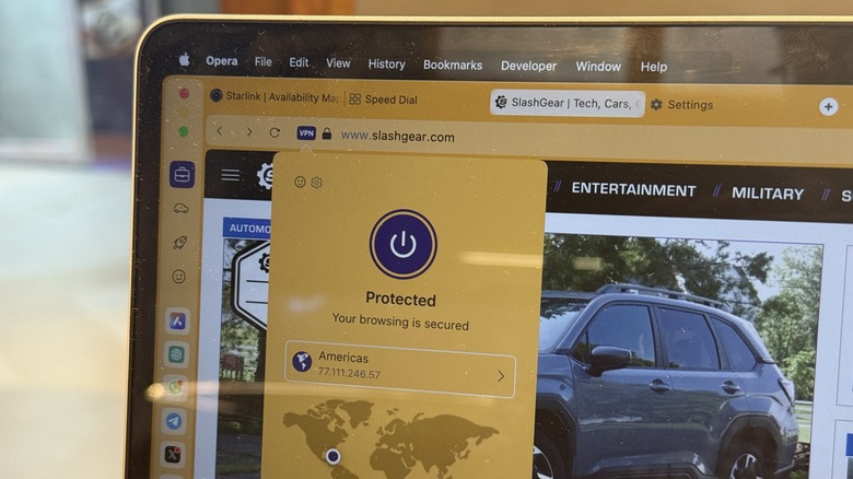 Using Opera's VPN on MacOS.