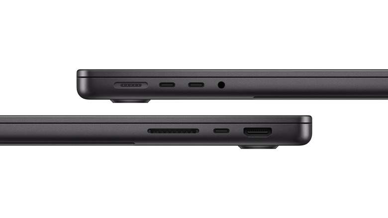 Close up of the MacBook Pro M6's ports.
