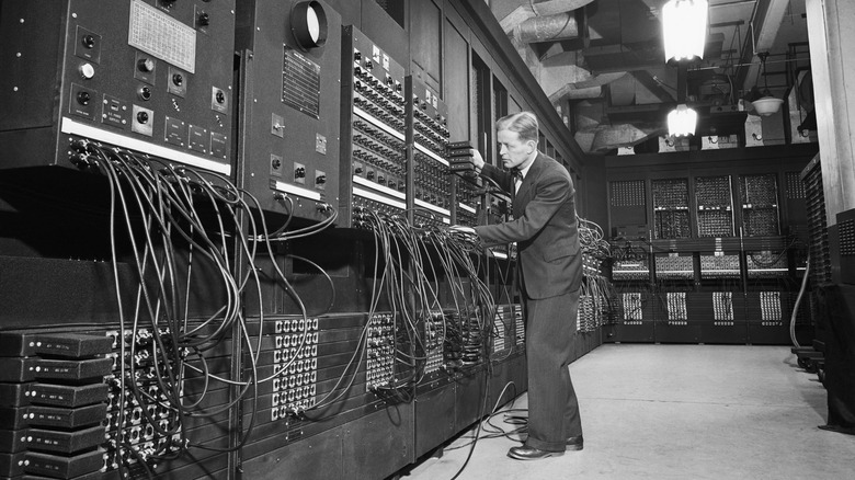 ENIAC early computer and operator