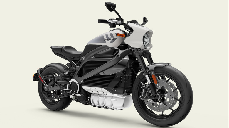 livewire one electric motorcycle white