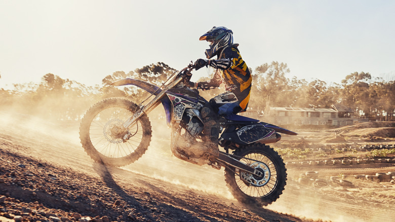 dirt bike on dirt track