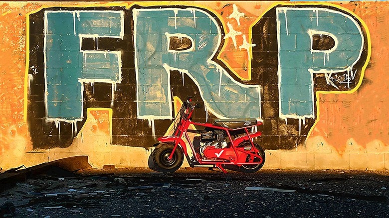 An FRP bike with an FRP graffiti in the background