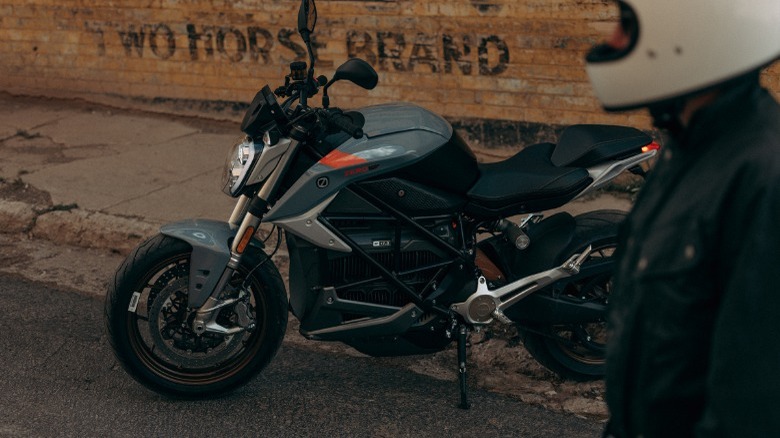 Zero naked bike parked on road