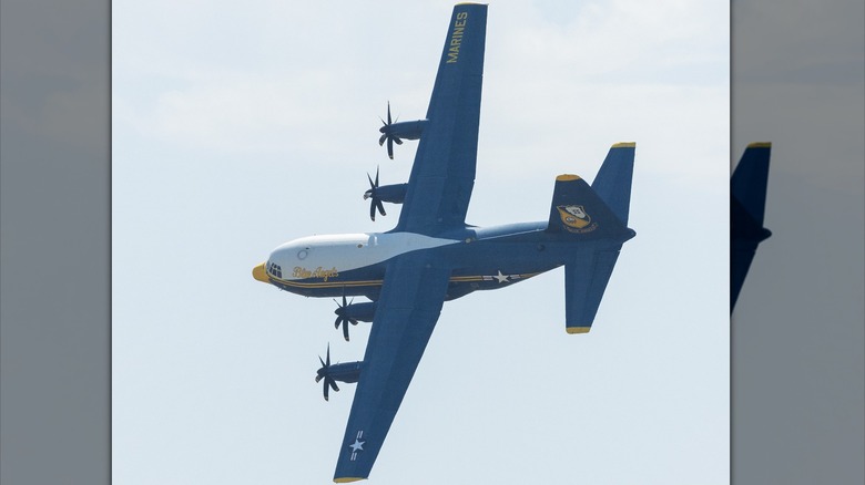 Blue Angels "Fat Albert" Performing Stunts At A Kansas Airshow