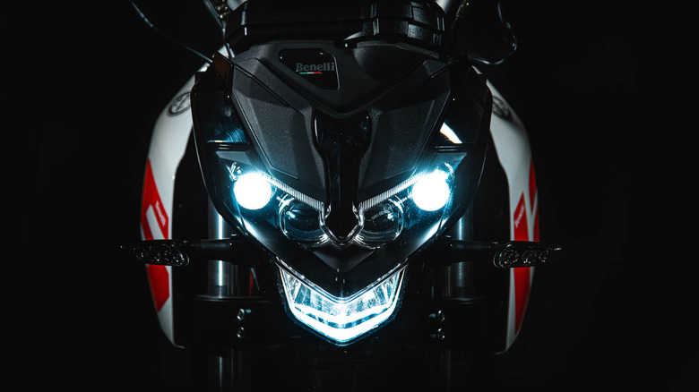 Front of the Benelli TNT 135 mini motorcycle
