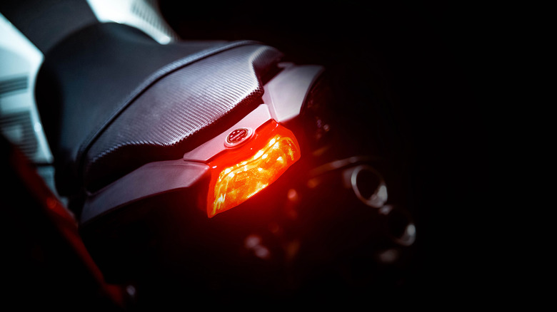 Rear of the Benelli TNT 135 mini motorcycle