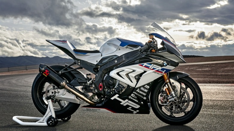 2017 BMW HP4 Race parked on a track