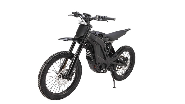The E Ride Pro SS 3.0 electric dirt bike viewed from an angle