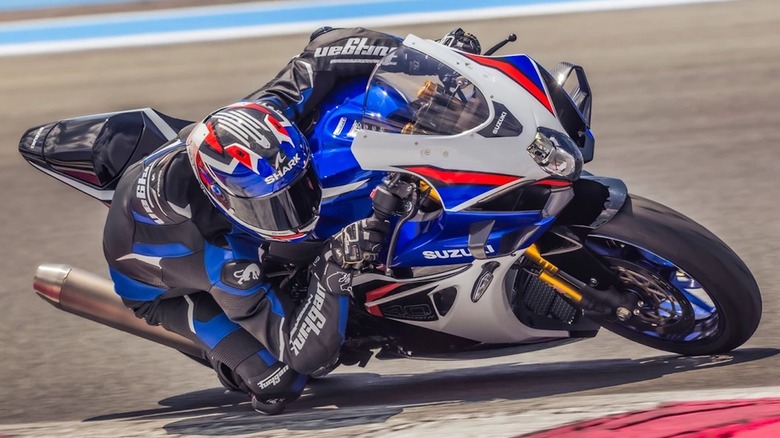 2026 Suzuki GSX-R1000R cornering on a racetrack