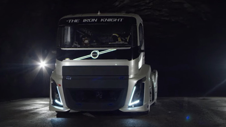 Head-on shot of the Volvo Iron Knight semi-truck
