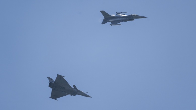 fighter conducting high-G maneuvers