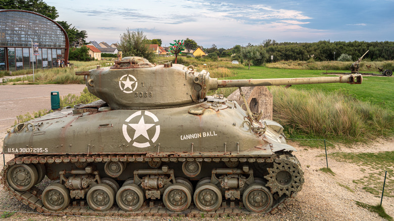 An M4 Sherman tank on display