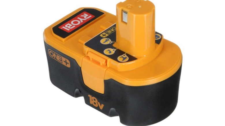 A stock image of a Ryobi Ni-Cd battery.