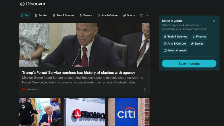 Perplexity's Discover feed